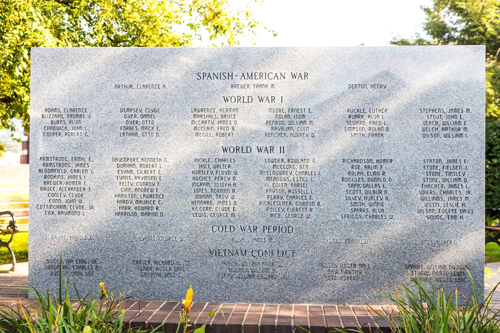 VANCEBURG VETERANS MEMORIAL PARK STONE BACK