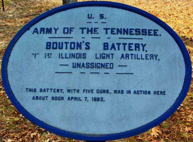 U.S. BATTERY I, 1ST ILLINOIS LIGHT ARTILLERY MEMORIAL PLAQUE