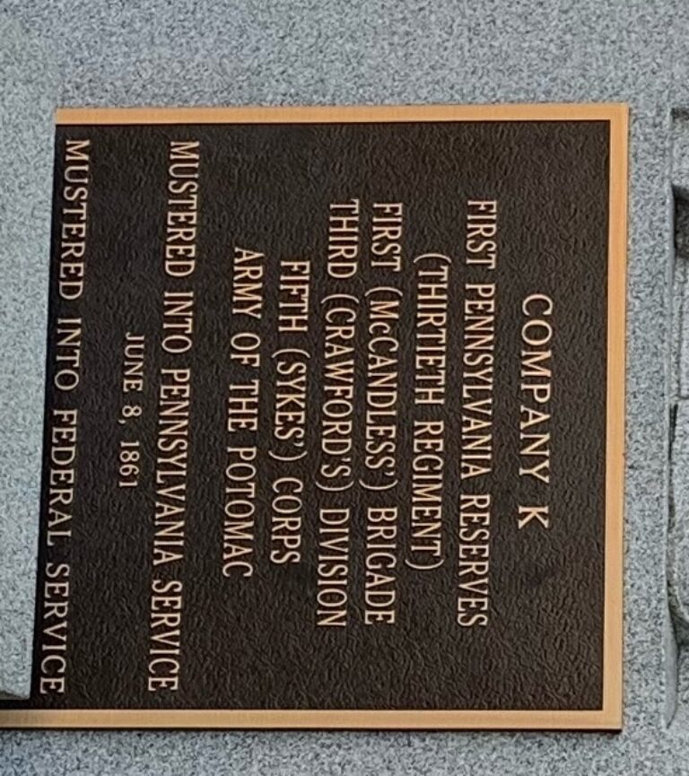 COMPANY K CIVIL WAR MEMORIAL PLAQUE D