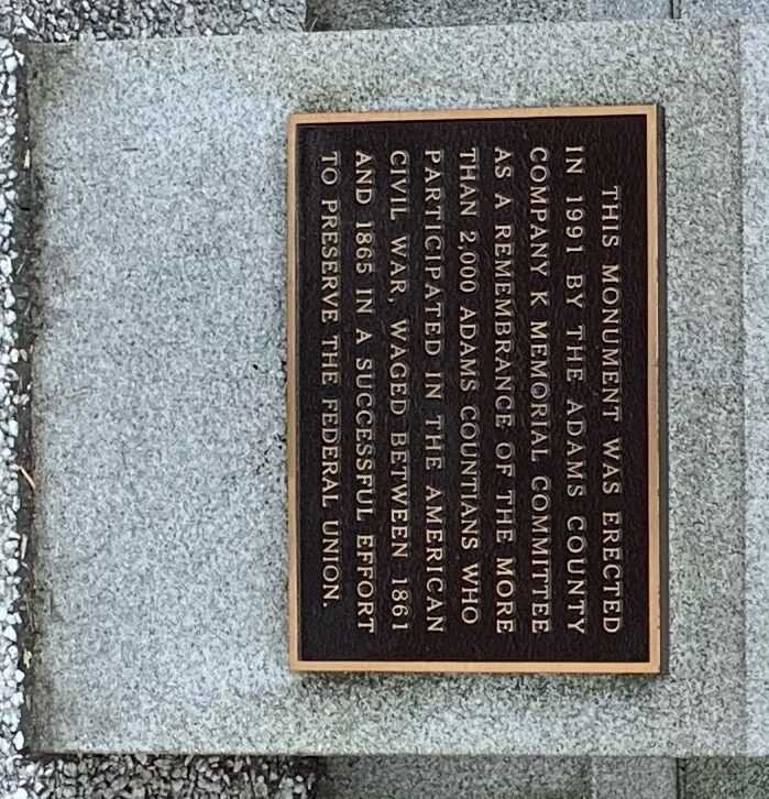 COMPANY K CIVIL WAR MEMORIAL PLAQUE B