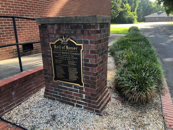 JACKSON BAPTIST CHURCH WAR MEMORIAL