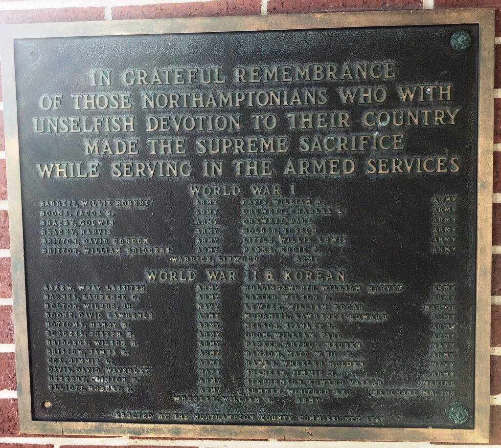 NORTHAMPTON MEMORIAL LIBRARY BUILDING PLAQUE B