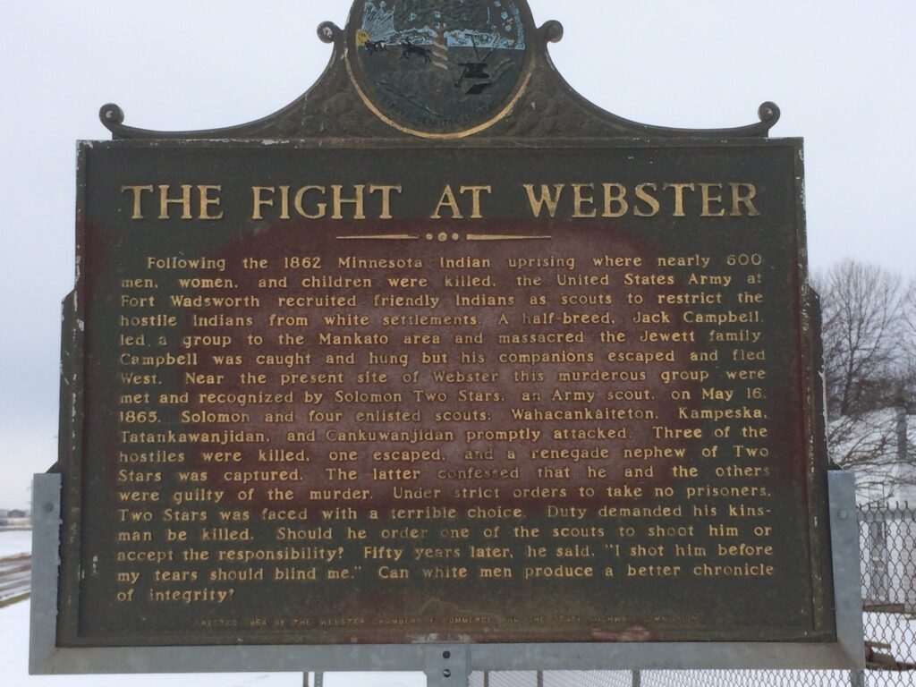 THE FIGHT AT WEBSTER MEMORIAL MARKER