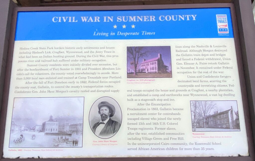 CIVIL WAR IN SUMNER COUNTY WAR MEMORIAL PLAQUE