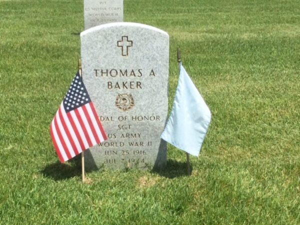 THOMAS A BAKER MEDAL OF HONOR WAR MEMORIAL GRAVESTONE