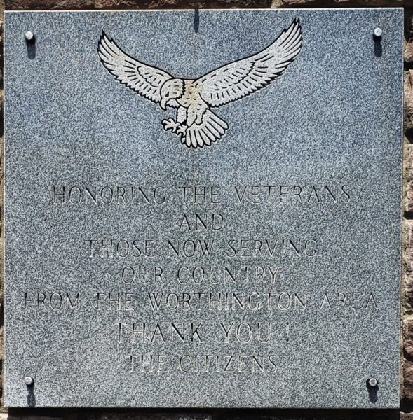 WORTHINGTON AREA VETERANS MEMORIAL STONE