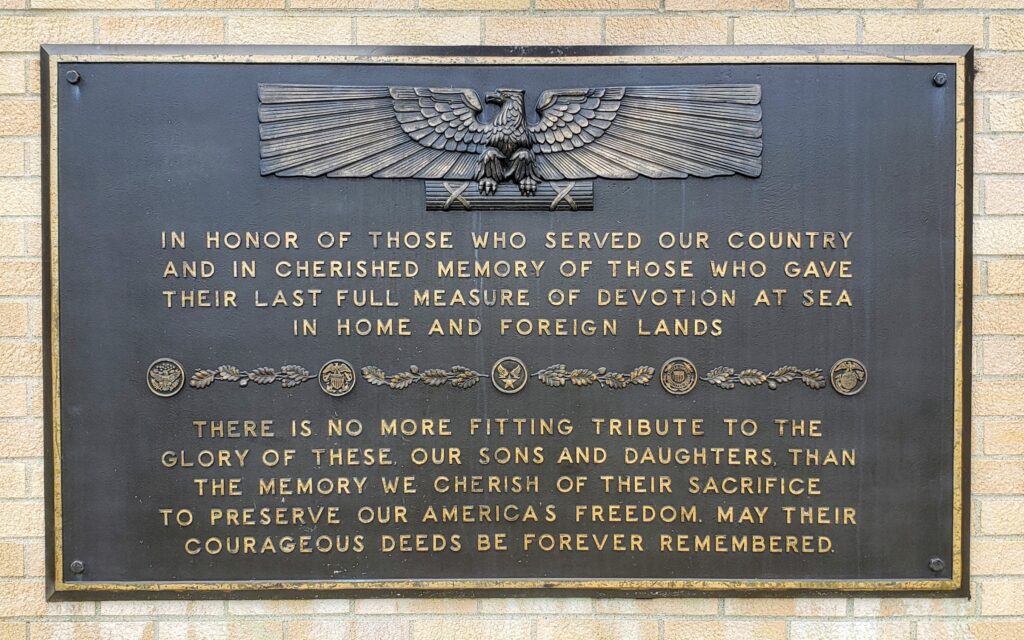 BARRACKVILLE WAR VETERANS MEMORIAL PLAQUE