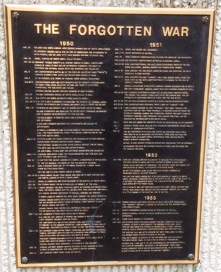 RENSSELAER COUNTY KOREAN WAR MEMORIAL PLAQUE E