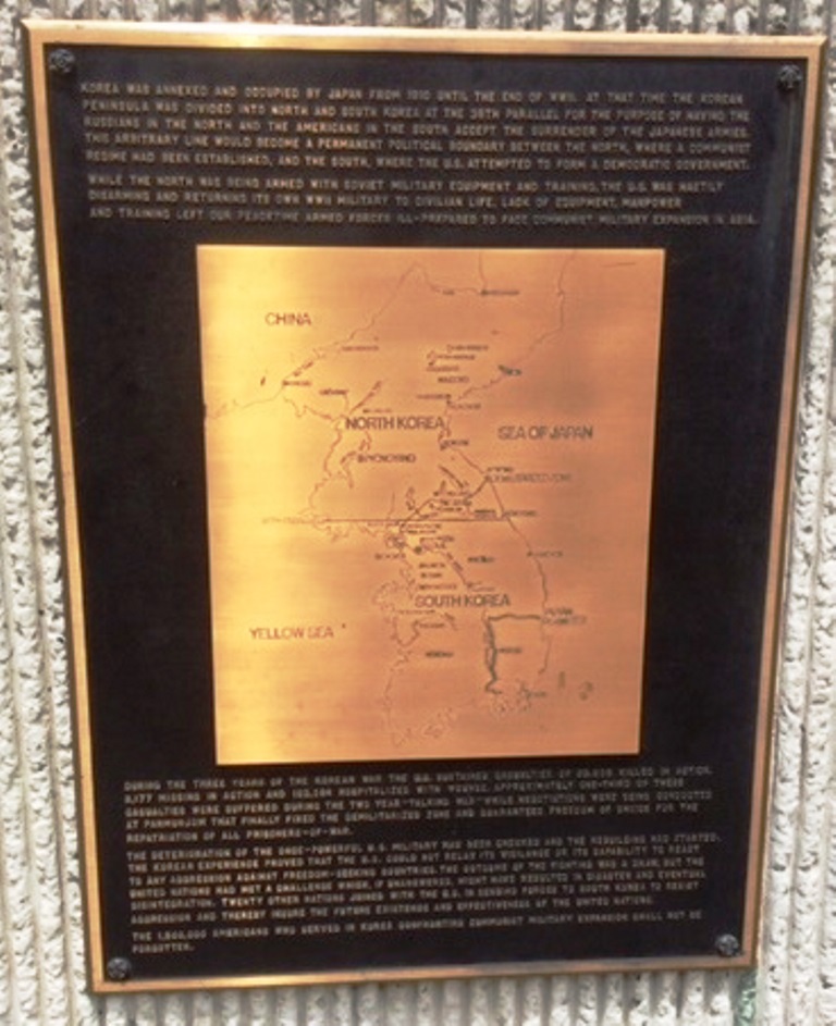 RENSSELAER COUNTY KOREAN WAR MEMORIAL PLAQUE D