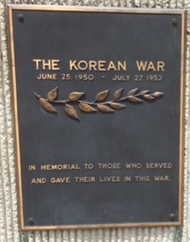 RENSSELAER COUNTY KOREAN WAR MEMORIAL PLAQUE B