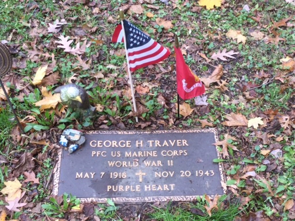 GEORGE H TRAVER WAR MEMORIAL CEMETERY STONE