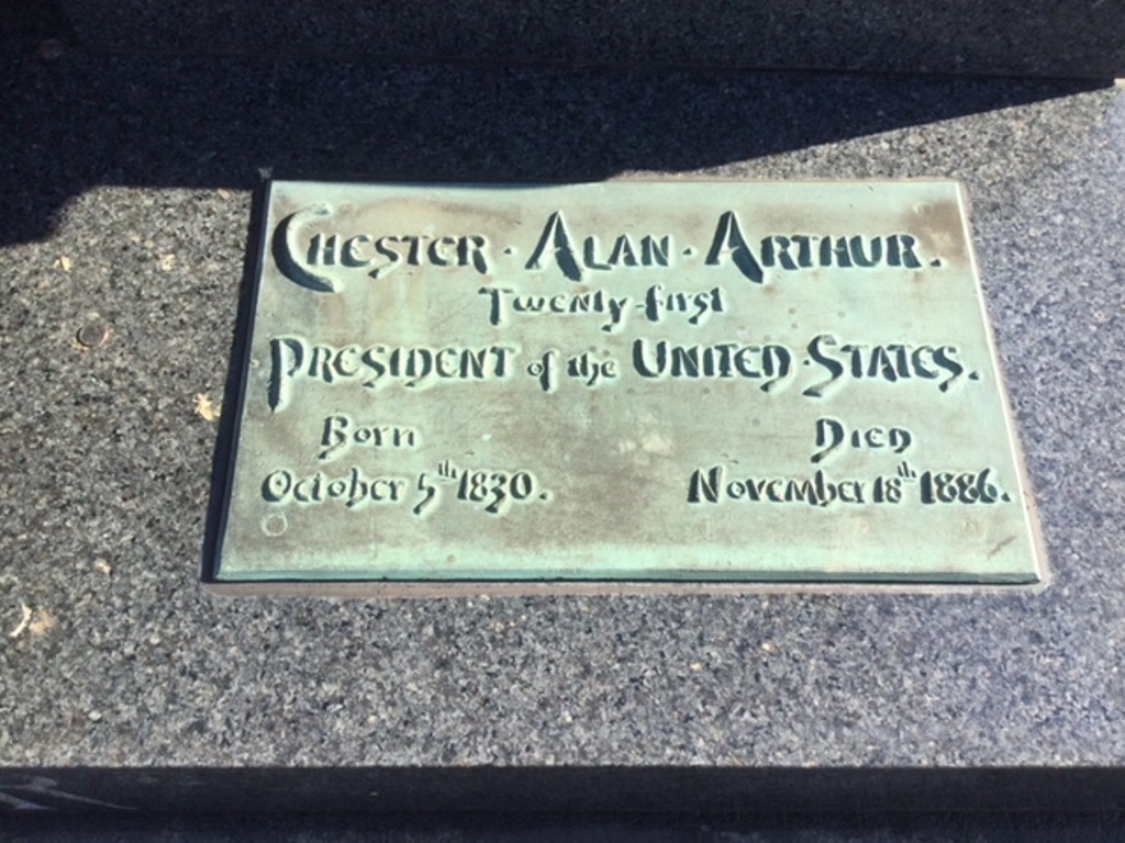 PRESIDENT CHESTER ALAN ARTHUR MEMORIAL PLAQUE