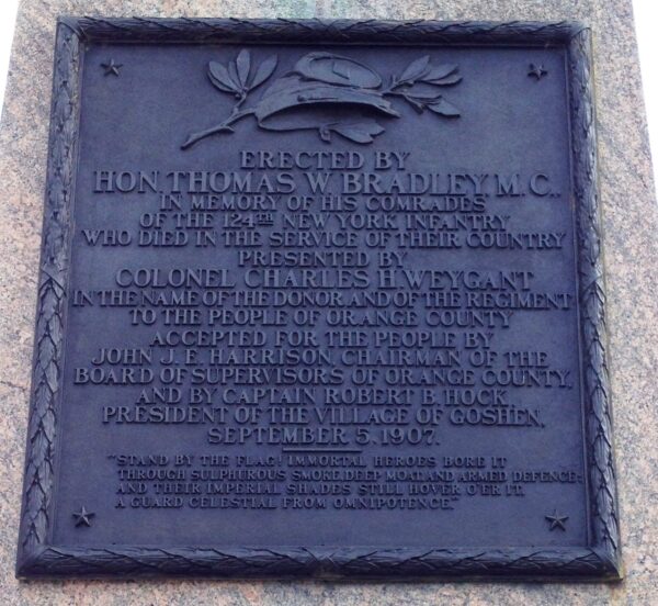 124TH NEW YORK VOLUNTEER INFANTRY REGIMENT MEMORIAL PLAQUE F