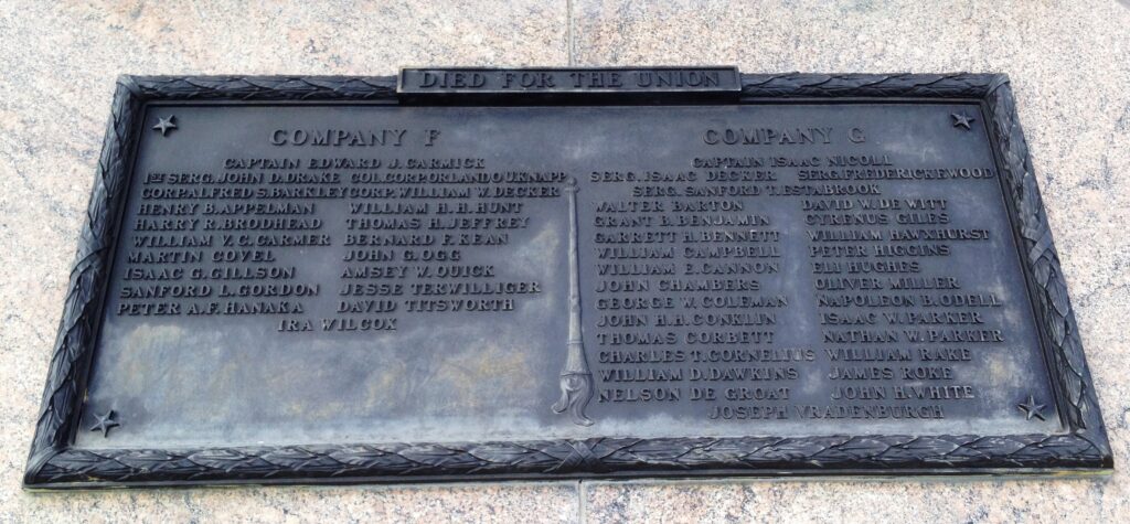 124TH NEW YORK VOLUNTEER INFANTRY REGIMENT MEMORIAL PLAQUE D