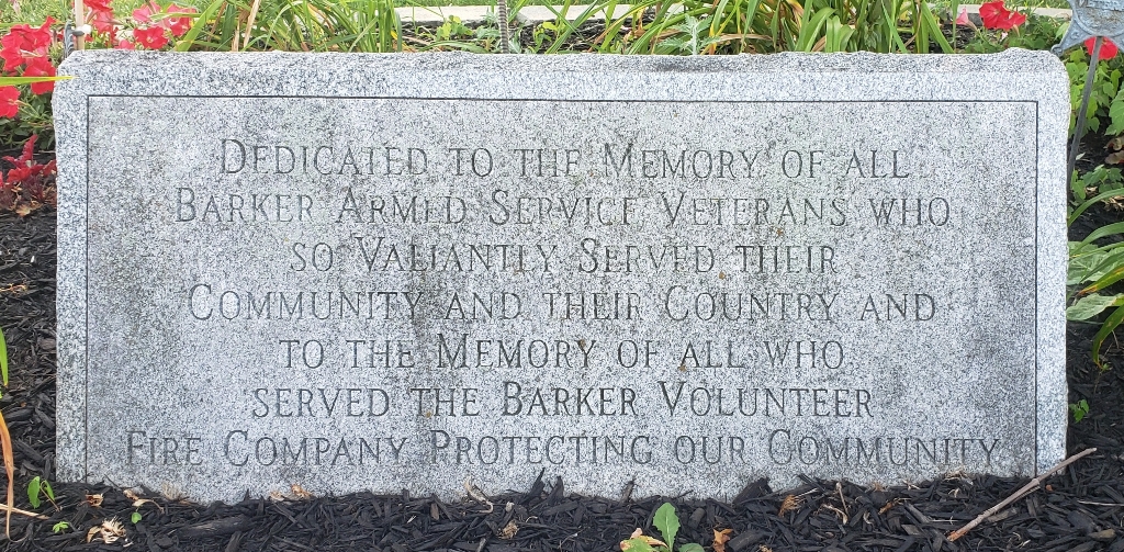 BARKER ARMED SERVICE VETERANS MEMORIAL CLOSE-UP