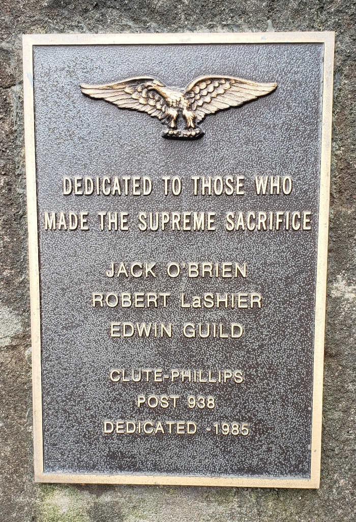 CUTE-PHILLIPS POST 938 WAR VETERANS MEMORIAL PLAQUE B