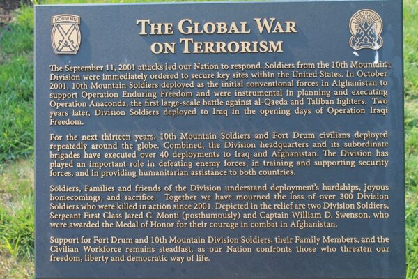 THE GLOBAL WAR ON TERRORISM MEMORIAL PLAQUE