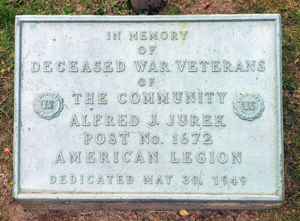 AMERICAN LEGION POST NO. 1672 DECEASED WAR VETERANS MEMORIAL PLAQUE