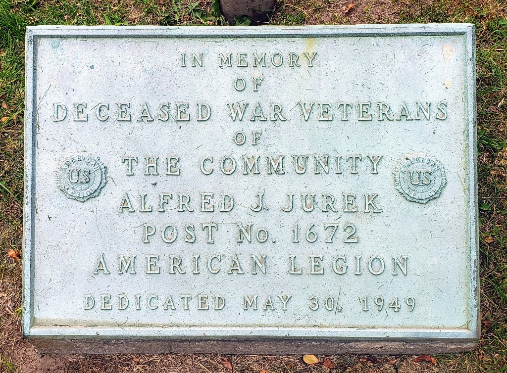 AMERICAN LEGION POST NO. 1672 DECEASED WAR VETERANS MEMORIAL PLAQUE