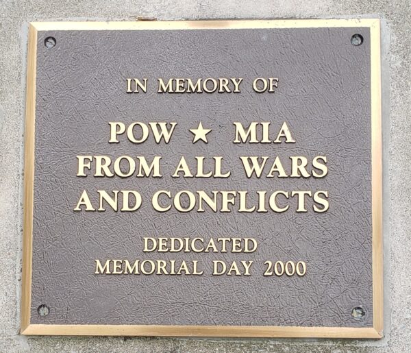 MIDDLEPORT POW MIA ALL WARS MEMORIAL FLAGPOLE PLAQUE