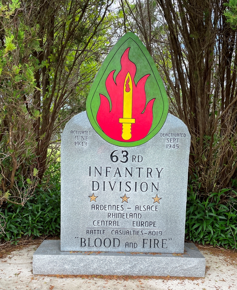 CAMP BLANDING 63RD INFANTRY DIVISION WAR MEMORIAL