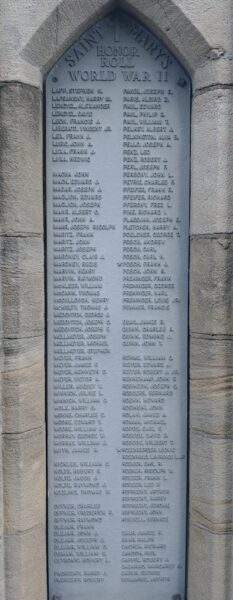 SAINT MARYS HONOR ROLL WORLD WAR II MEMORIAL STONE C