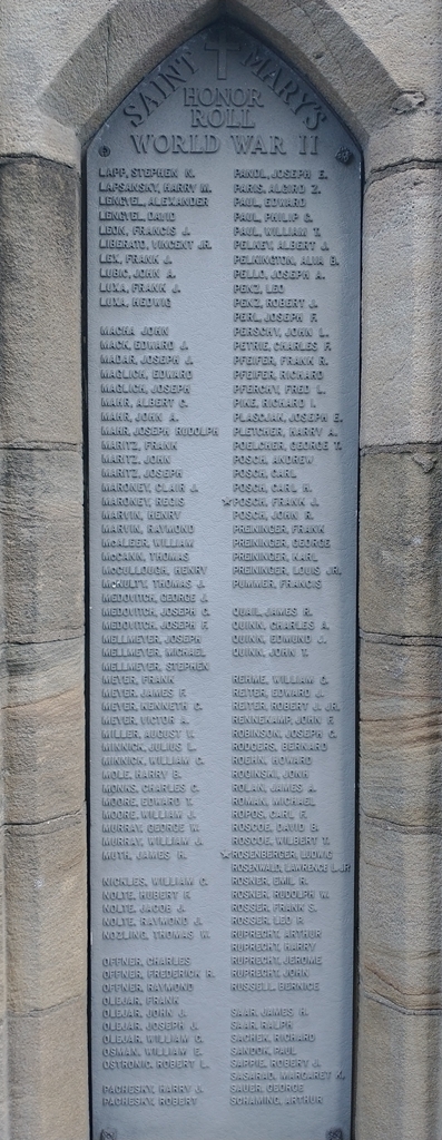 SAINT MARYS HONOR ROLL WORLD WAR II MEMORIAL STONE C