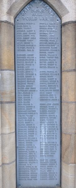 SAINT MARYS HONOR ROLL WORLD WAR II MEMORIAL STONE A