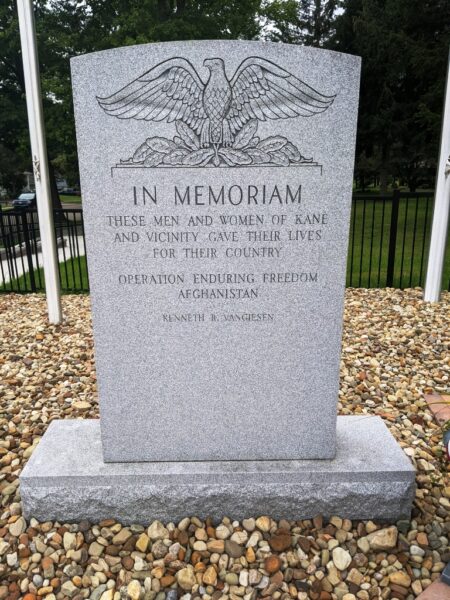 KANE AND VICINITY ULTIMATE SACRIFICE WAR MEMORIAL STONE D