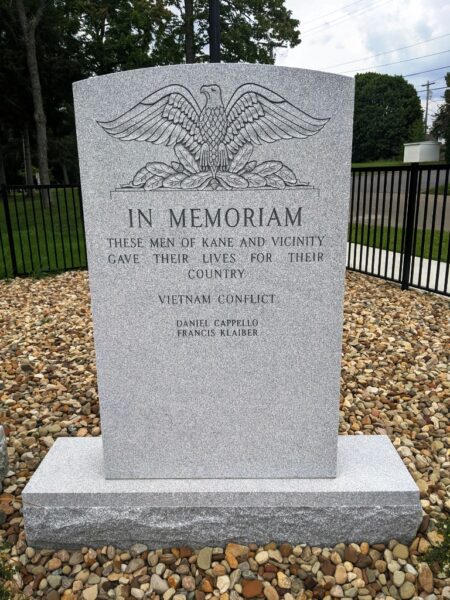 KANE AND VICINITY ULTIMATE SACRIFICE WAR MEMORIAL STONE C