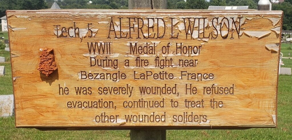 TECH 5 ALFRED L WILSON MEDAL OF HONOR WAR MEMORIAL MARKER