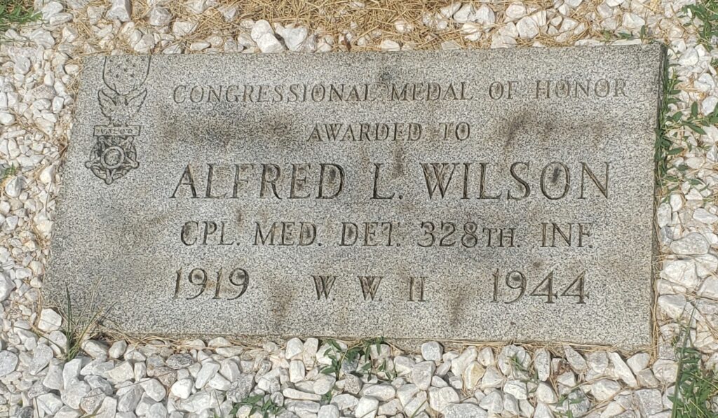 ALFRED L. WILSON MEDAL OF HONOR WAR MEMORIAL GRAVESTONE