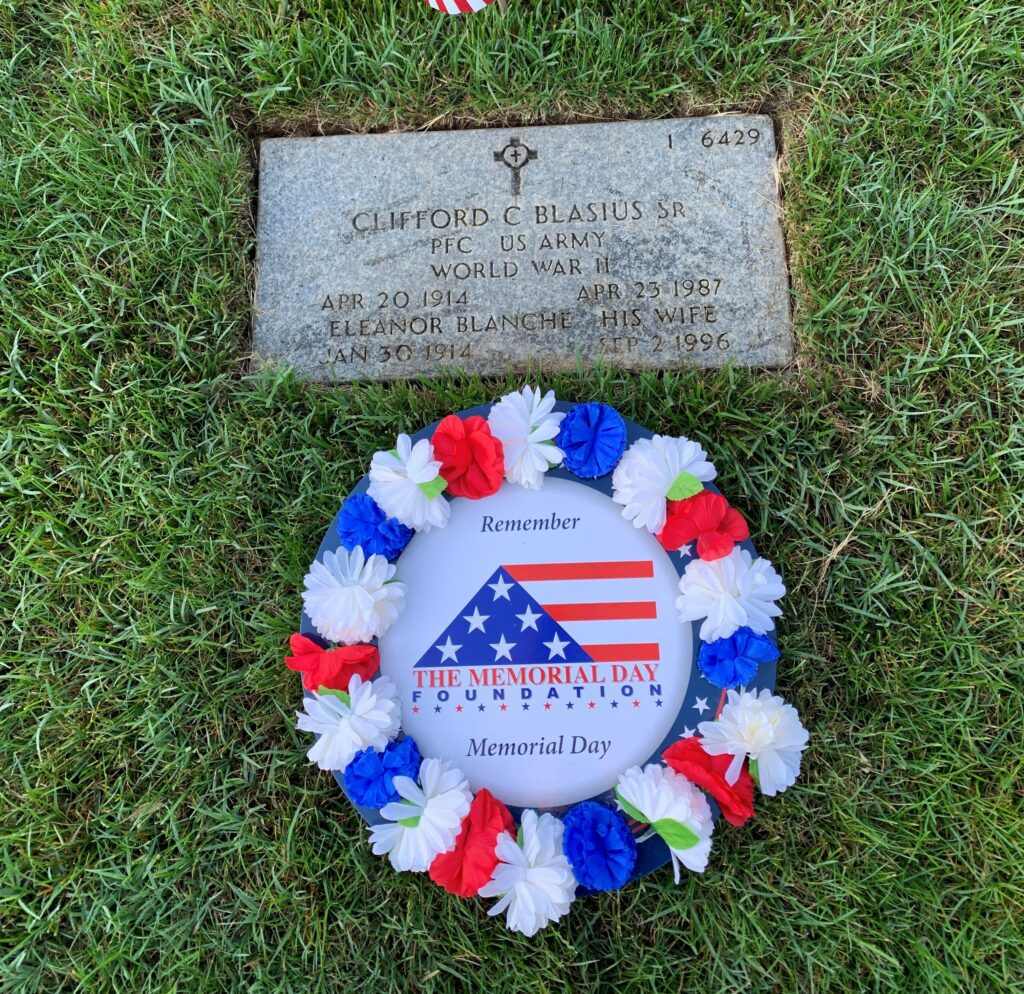CLIFFORD C BLASIUS SR WAR MEMORIAL CEMETERY STONE