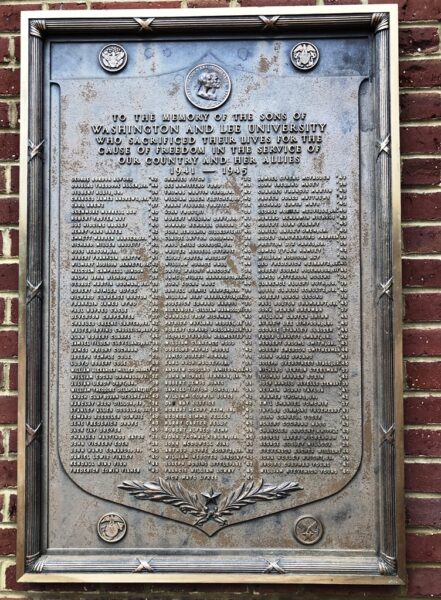 WASHINGTON AND LEE UNIVERSITY WORLD WAR II MEMORIAL