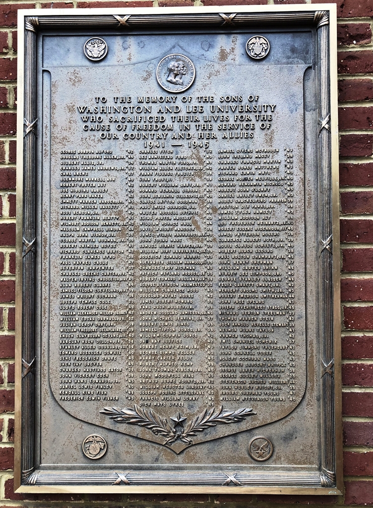 WASHINGTON AND LEE UNIVERSITY WORLD WAR II MEMORIAL