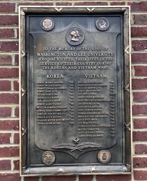 WASHINGTON AND LEE UNIVERSITY KOREAN AND VIETNAM WARS MEMORIAL