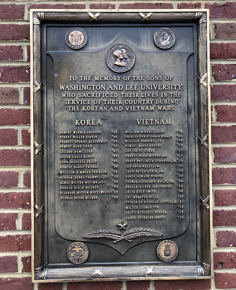 WASHINGTON AND LEE UNIVERSITY KOREAN AND VIETNAM WARS MEMORIAL