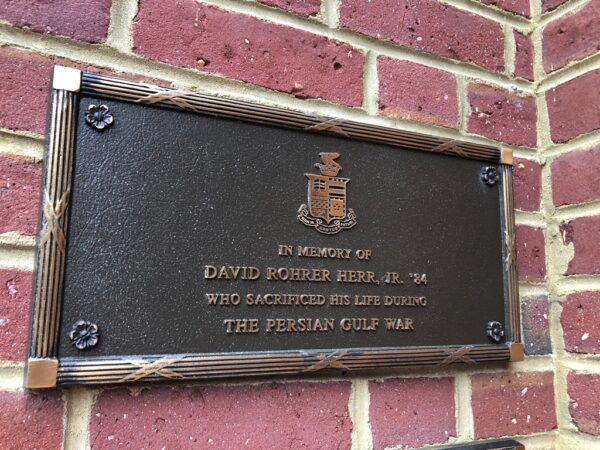 DAVID ROHRER HERR, JR. ’84 WAR MEMORIAL PLAQUE
