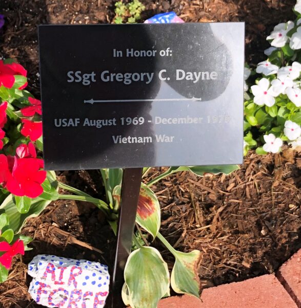 SSGT GREGORY C. DAYNE WAR MEMORIAL TREE PLAQUE