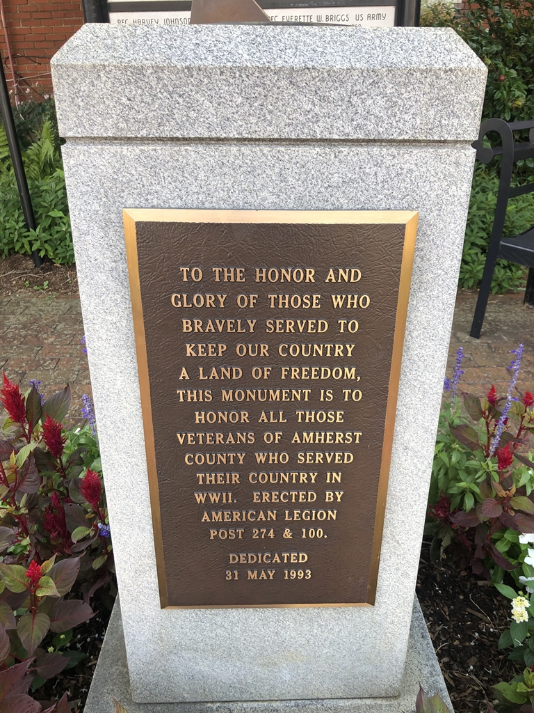 AMHERST COUNTY WORLD WAR II VETERANS MEMORIAL