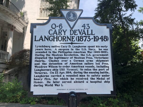 CARY DEVALL LANGHORNE MEDAL OF HONOR WAR MEMORIAL MARKER