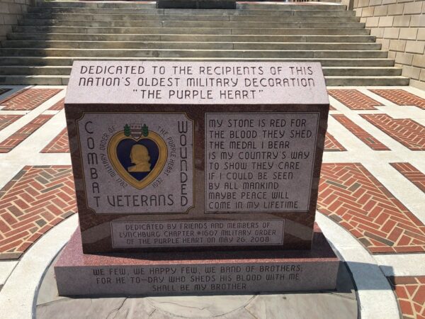 LYNCHBURG COMBAT WOUNDED VETERANS MEMORIAL FRONT