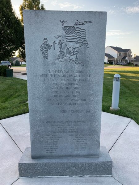 O’FALLON LEST WE FORGET WAR MEMORILA BACK