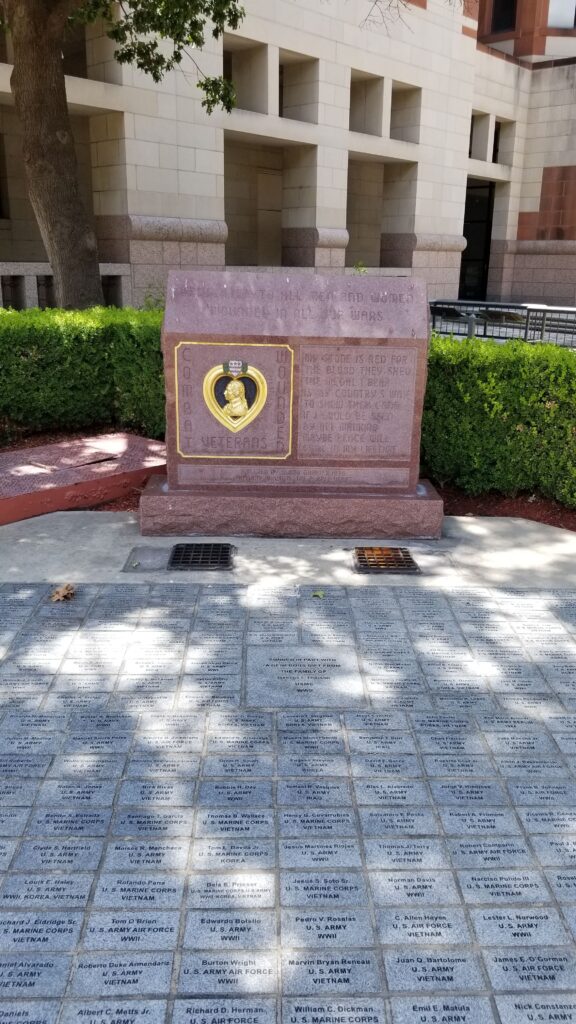SAN ANTONIO COMBAT WOUNDED VETERANS MEMORIAL CLOSE-UP