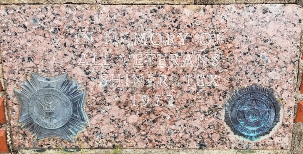 SHINER, TEX. ALL VETERANS MEMORIAL FLAGPOLE STONE