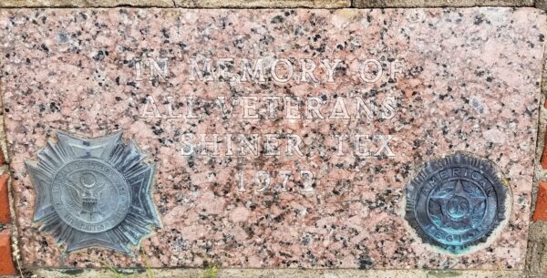 SHINER, TEX. ALL VETERANS MEMORIAL FLAGPOLE STONE