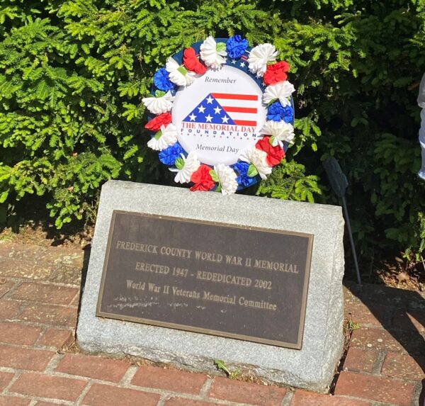 FREDERICK COUNTY WORLD WAR II MEMORIAL PLAQUE