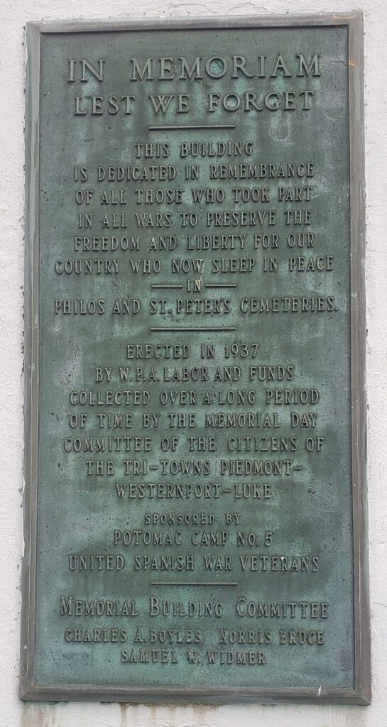 PHILOS AND ST. PETER’S CEMETERIES WAR MEMORIAL BUILDING PLAQUE