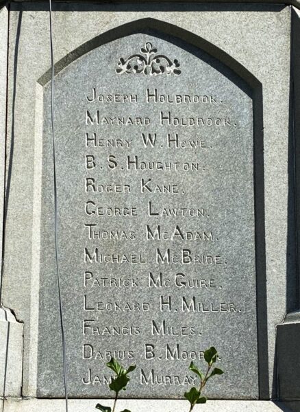 WALTHAM SOLDIERS AND SAILORS MEMORIAL SIDE C