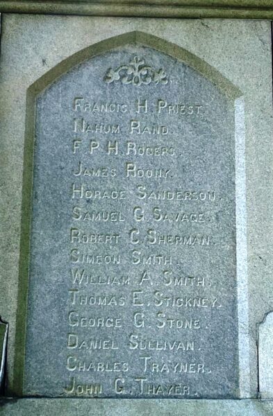 WALTHAM SOLDIERS AND SAILORS MEMORIAL SIDE A